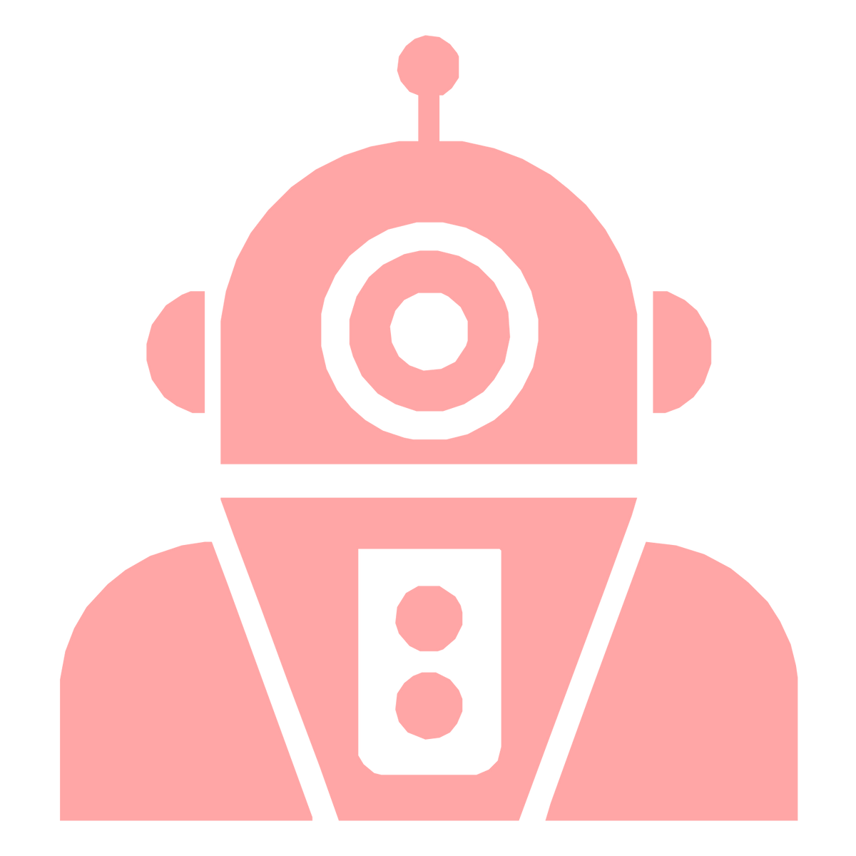 Bold Robot Head Logo #ffa6a6