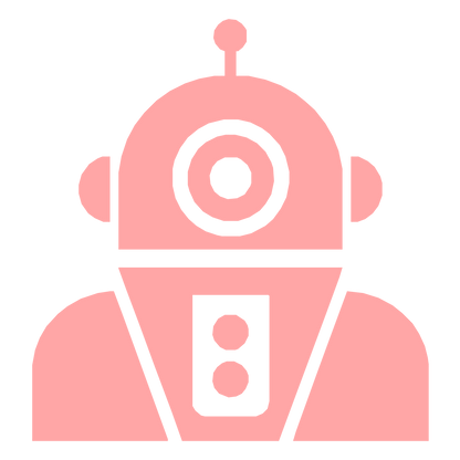 Bold Robot Head Logo #ffa6a6
