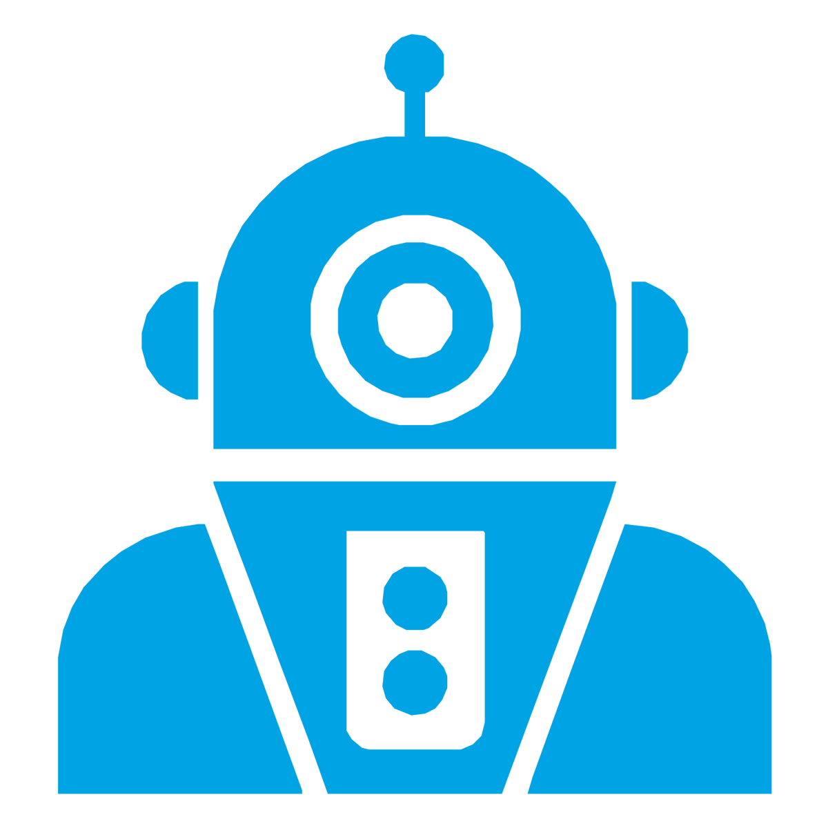 Bold Robot Head Logo #00a3e4