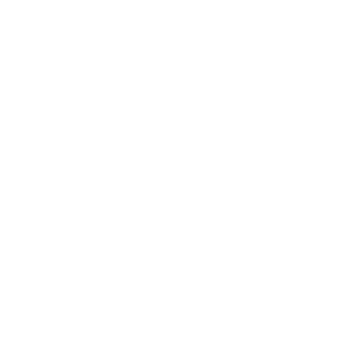Bold Robot Head Logo #ffffff