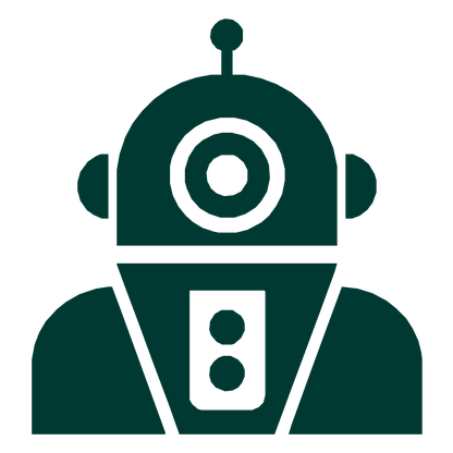 Bold Robot Head Logo #003932