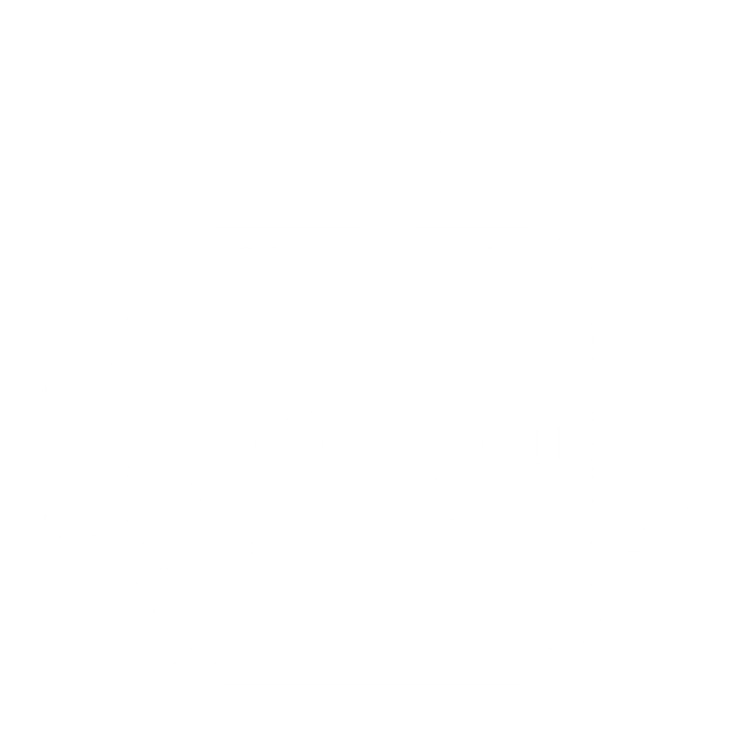 Monoline Robot Head Logo #ffffff
