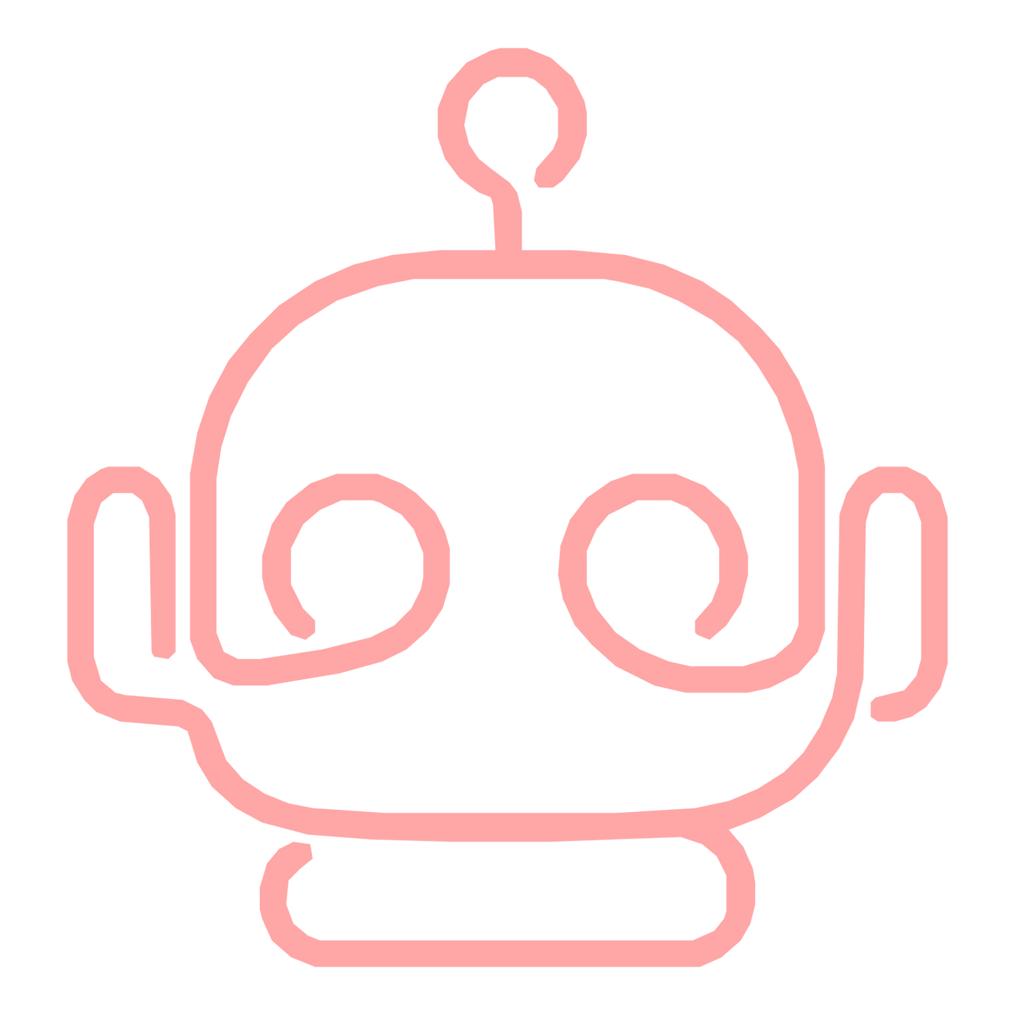 Monoline Robot Head Logo #ffa6a6