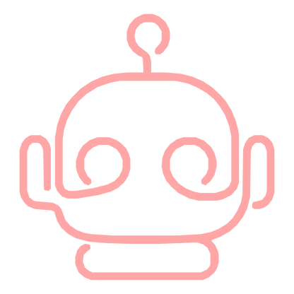 Monoline Robot Head Logo #ffa6a6