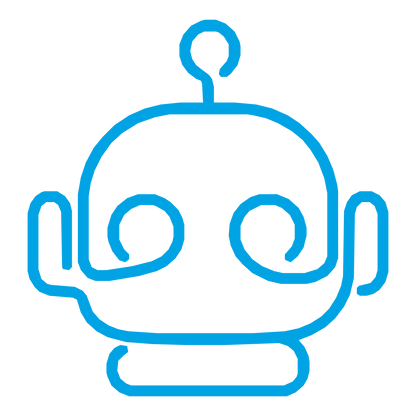 Monoline Robot Head Logo #00a3e4