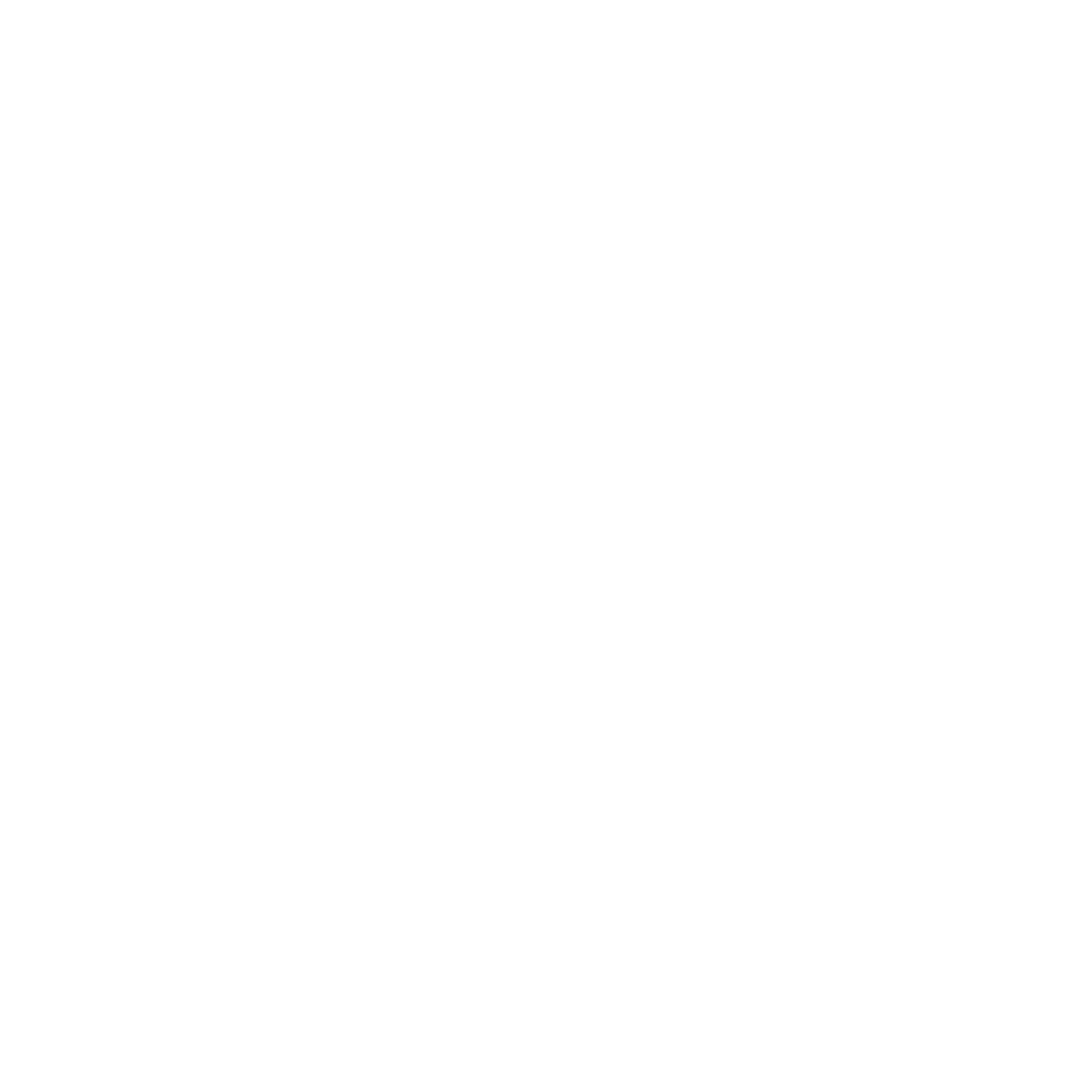 Monoline Robot Head Logo #ffffff