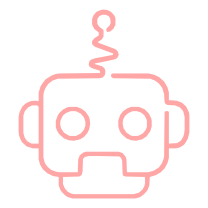 Monoline Robot Head Logo #ffa6a6