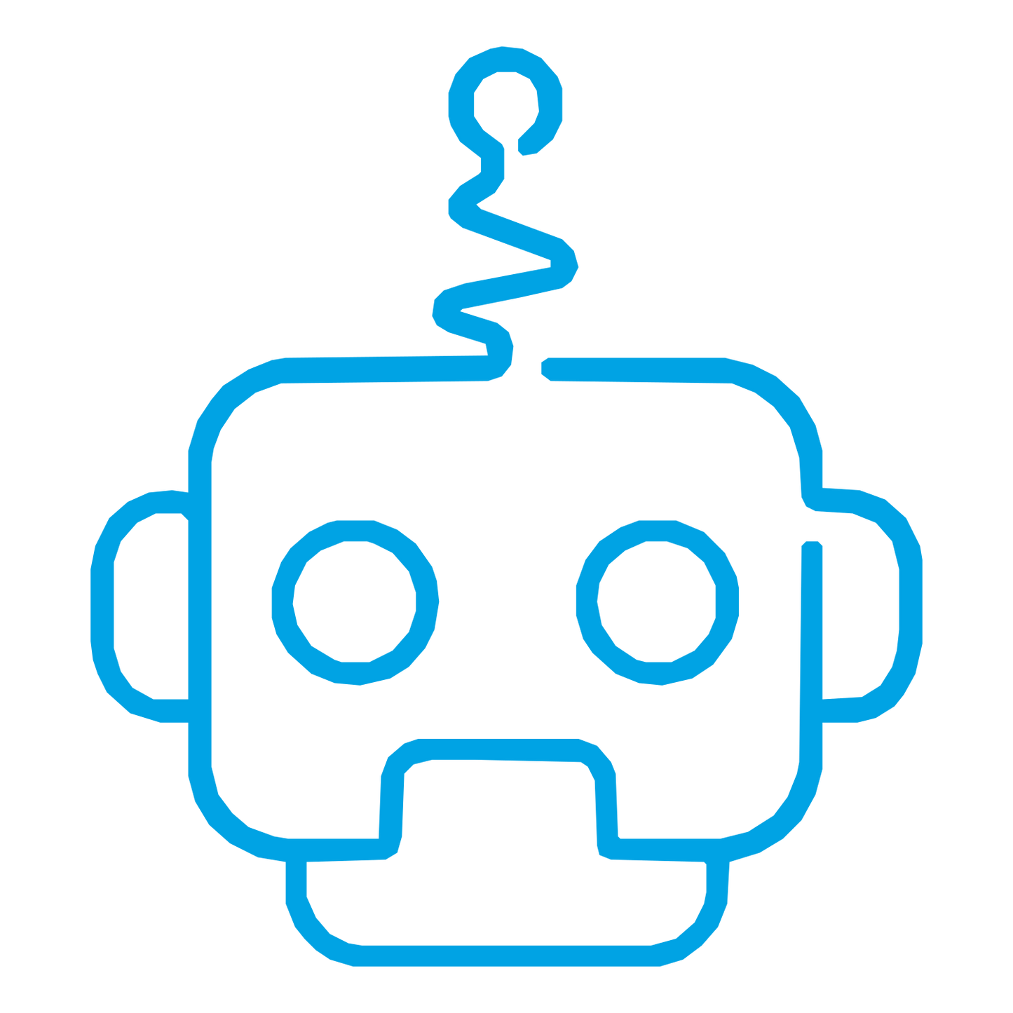 Monoline Robot Head Logo #00a3e4