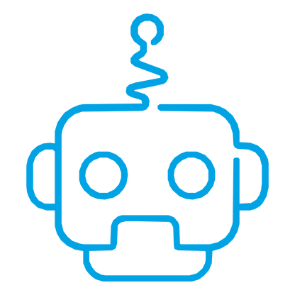 Monoline Robot Head Logo #00a3e4