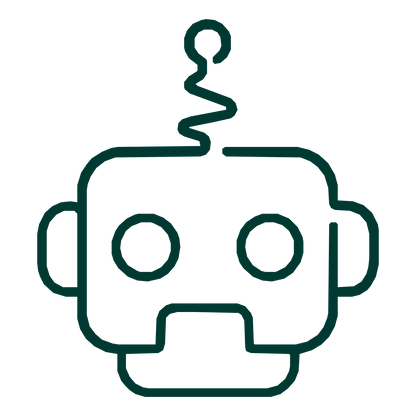 Monoline Robot Head Logo #003932