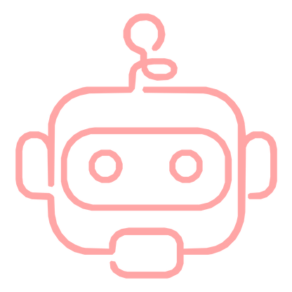 Monoline Robot Head Logo #ffa6a6