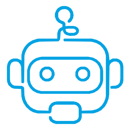 Monoline Robot Head Logo #00a3e4