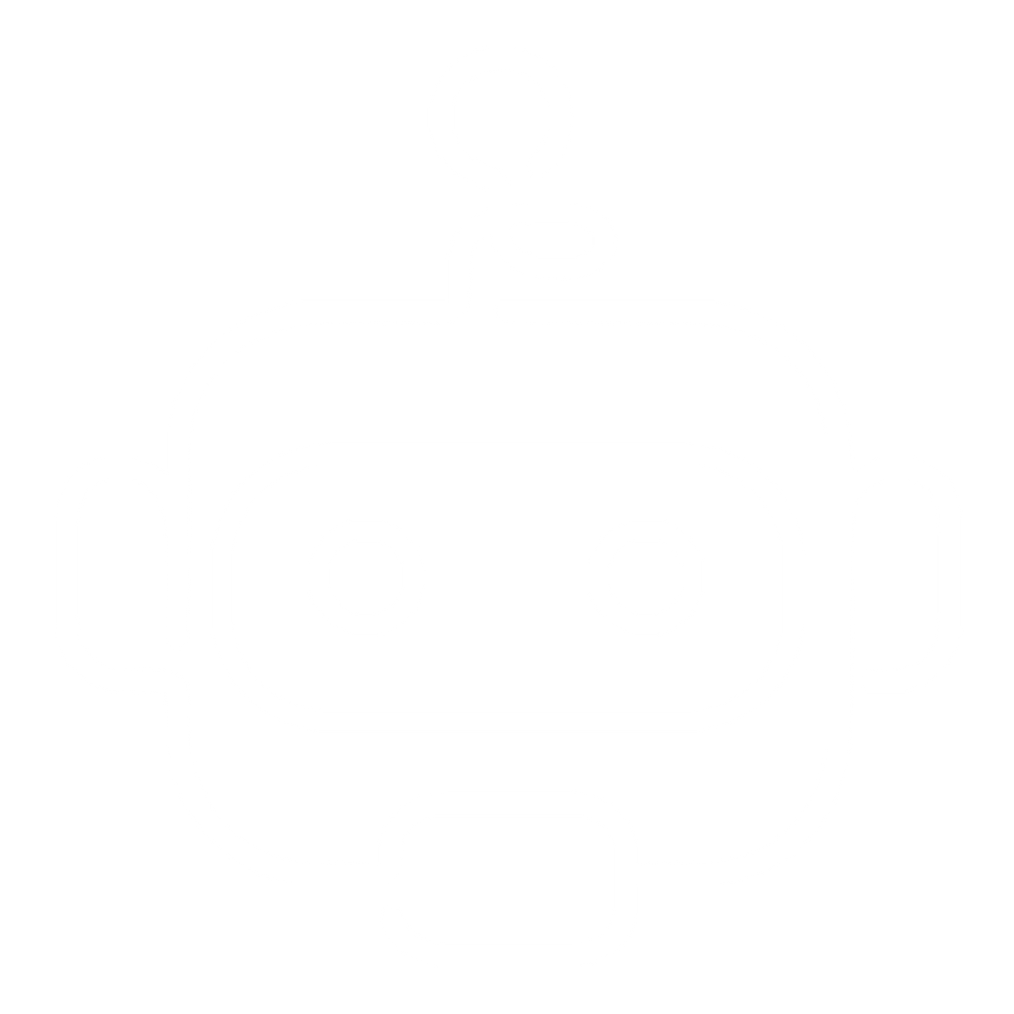 Monoline Robot Head Logo #ffffff