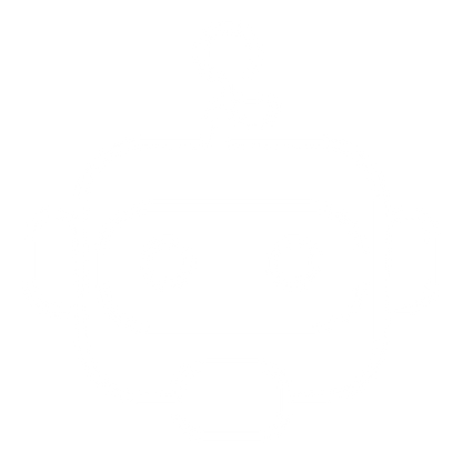 Monoline Robot Head Logo #ffffff