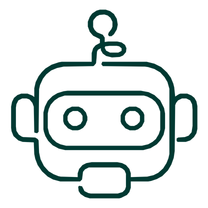 Monoline Robot Head Logo #003932