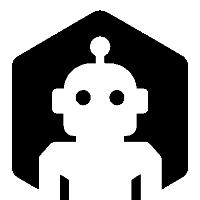Robot Hexagon Negative Space Logo