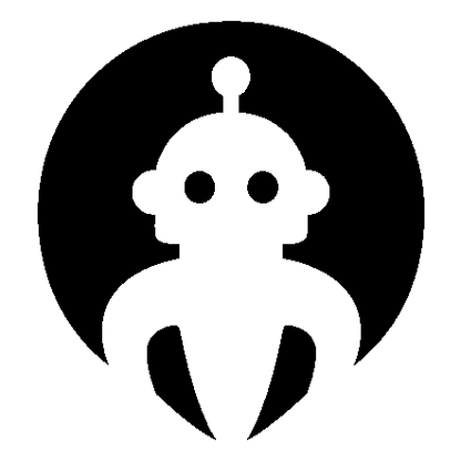 Negative Space Robot Logo
