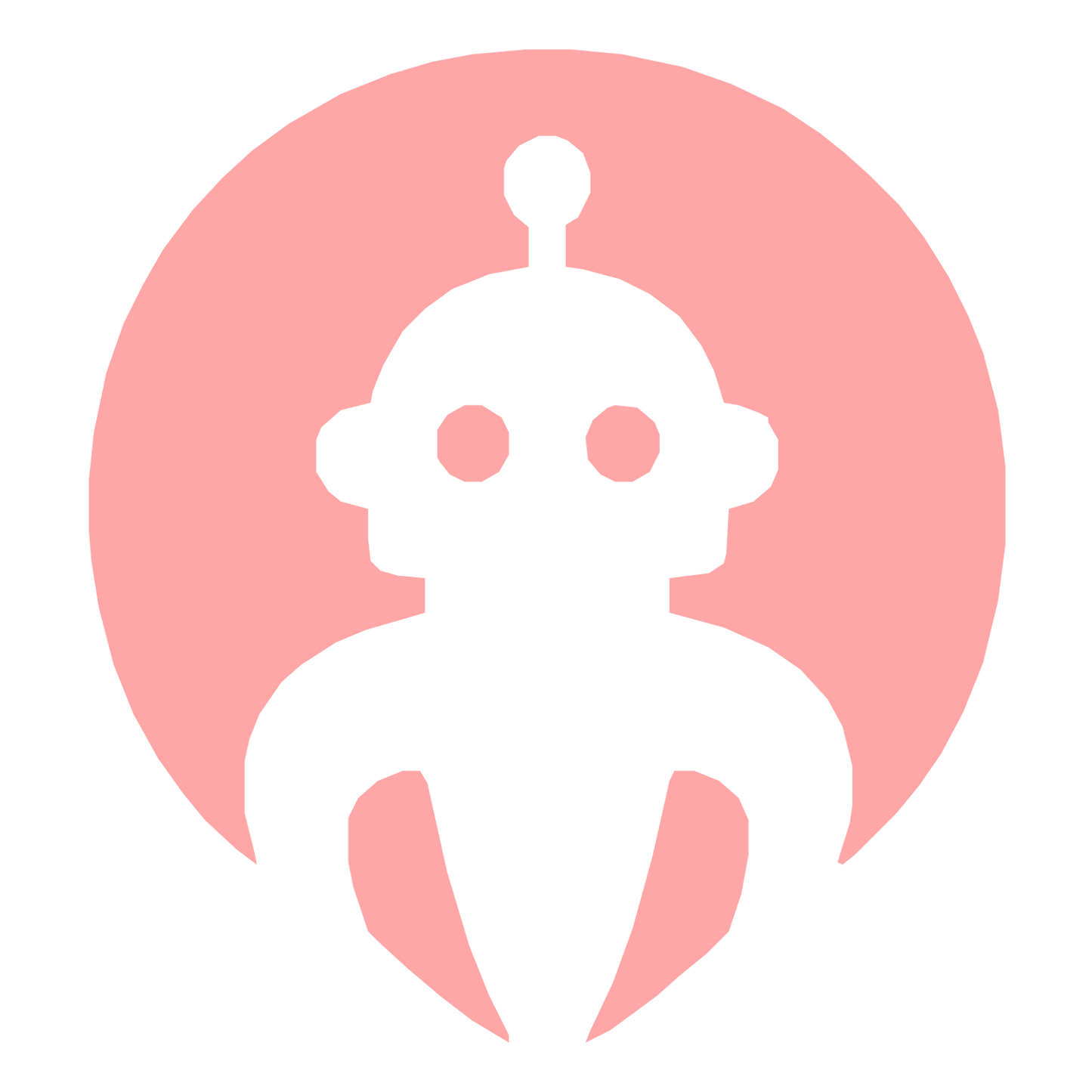 Negative Space Robot Logo #ffa6a6