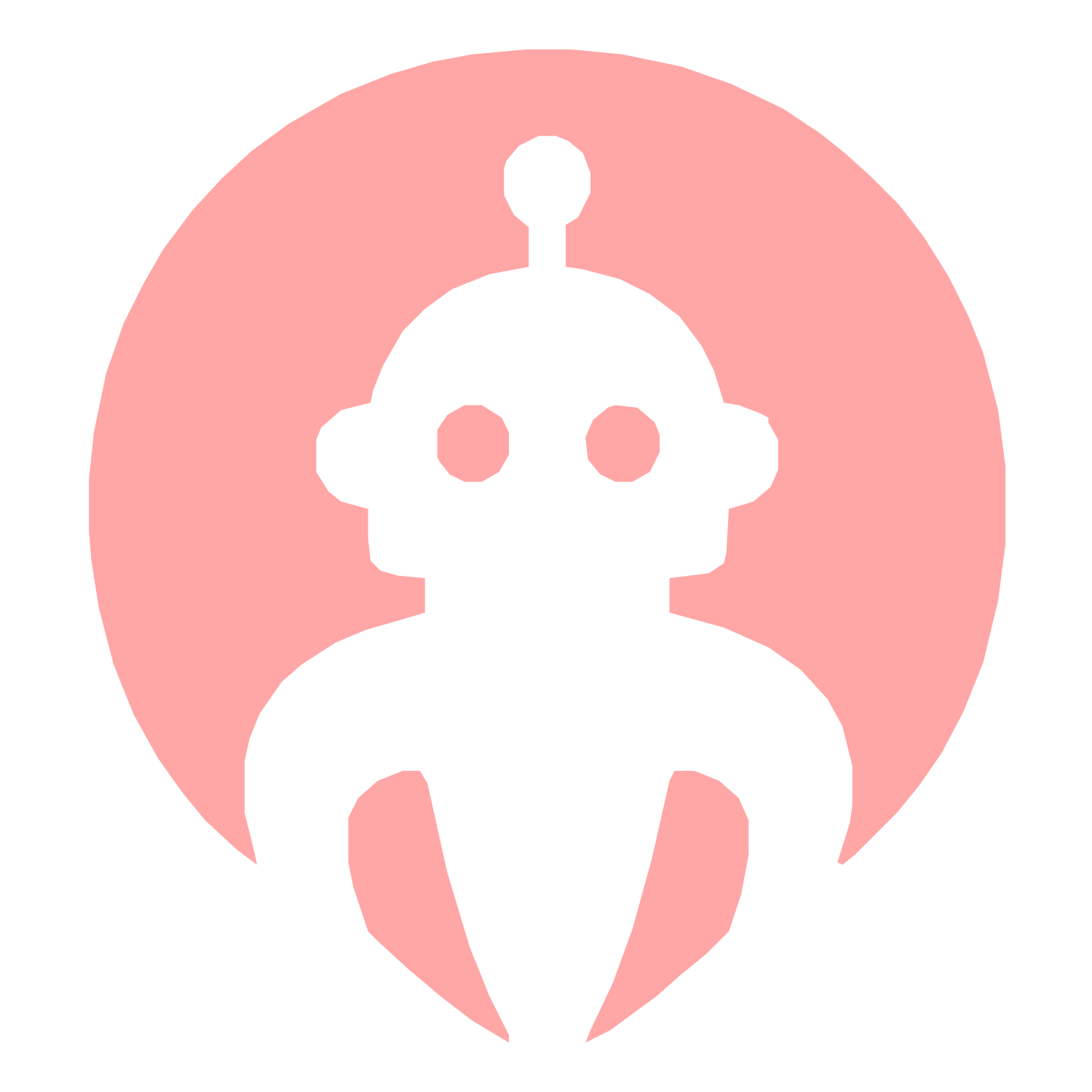 Negative Space Robot Logo #ffa6a6