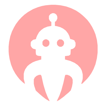 Negative Space Robot Logo #ffa6a6