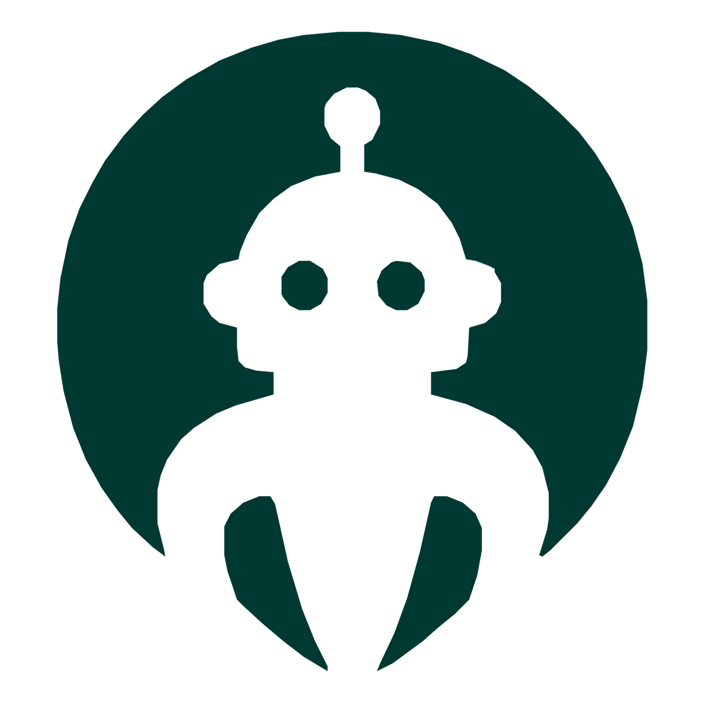 Negative Space Robot Logo #003932