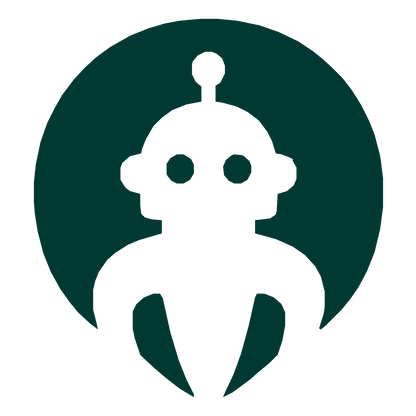 Negative Space Robot Logo #003932