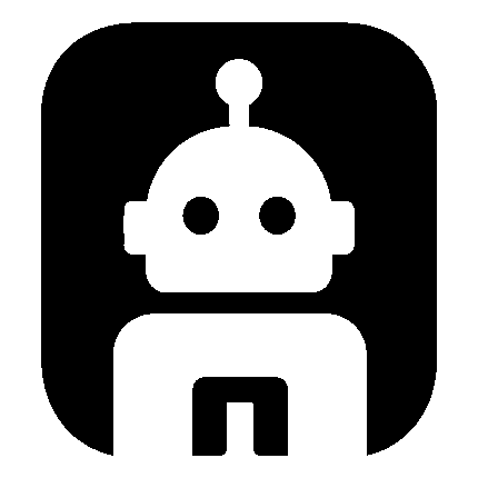 Negative Space Robot Logo