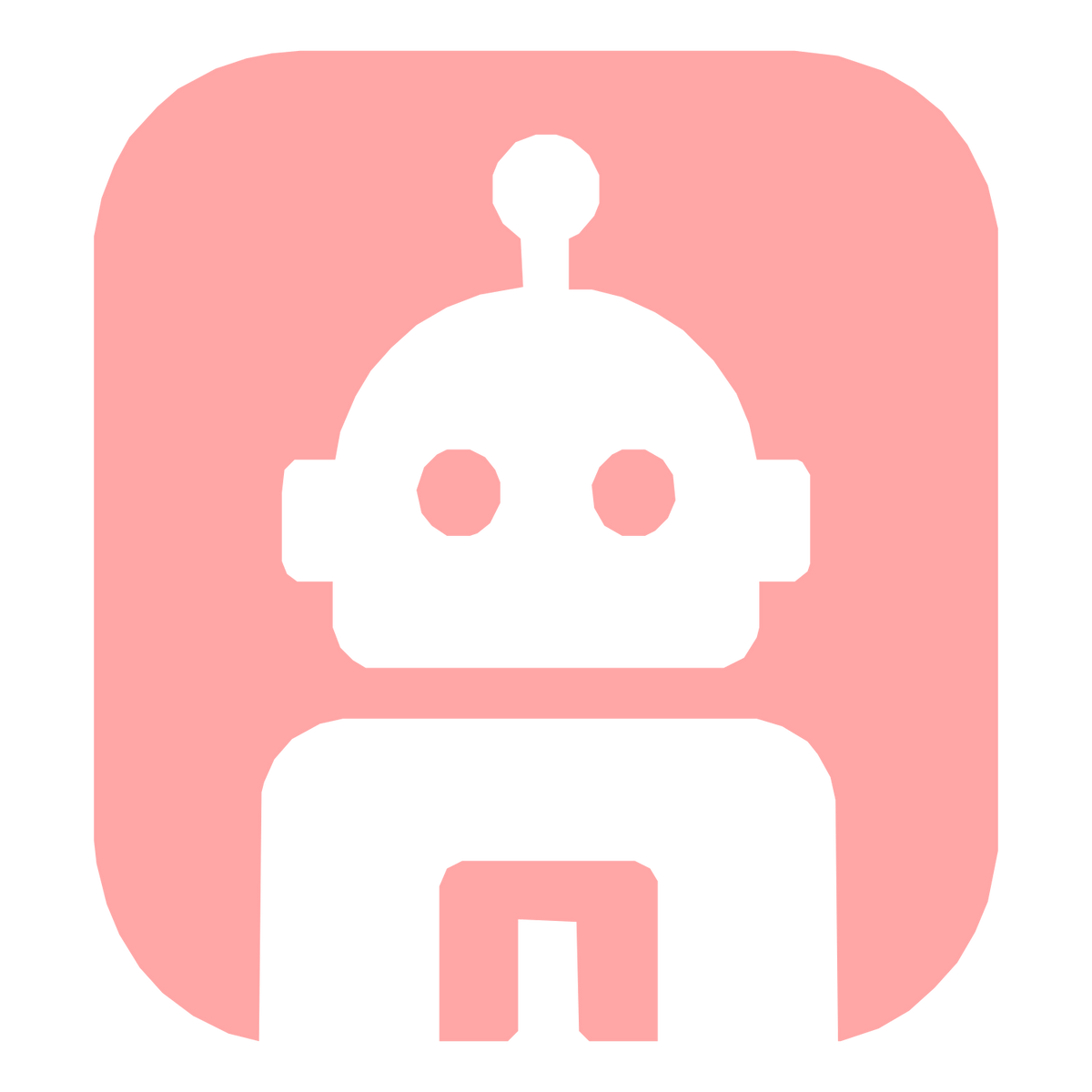 Negative Space Robot Logo #ffa6a6
