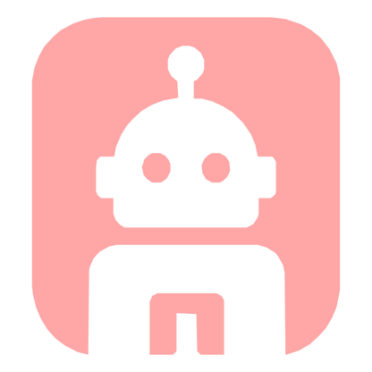 Negative Space Robot Logo #ffa6a6