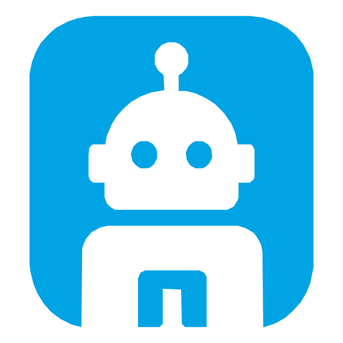 Negative Space Robot Logo #00a3e4