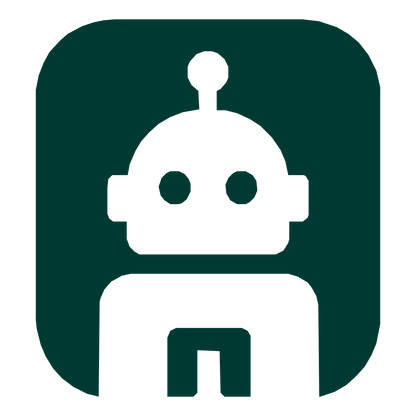 Negative Space Robot Logo #003932