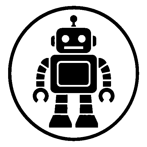 Robot Badge Circle Logo