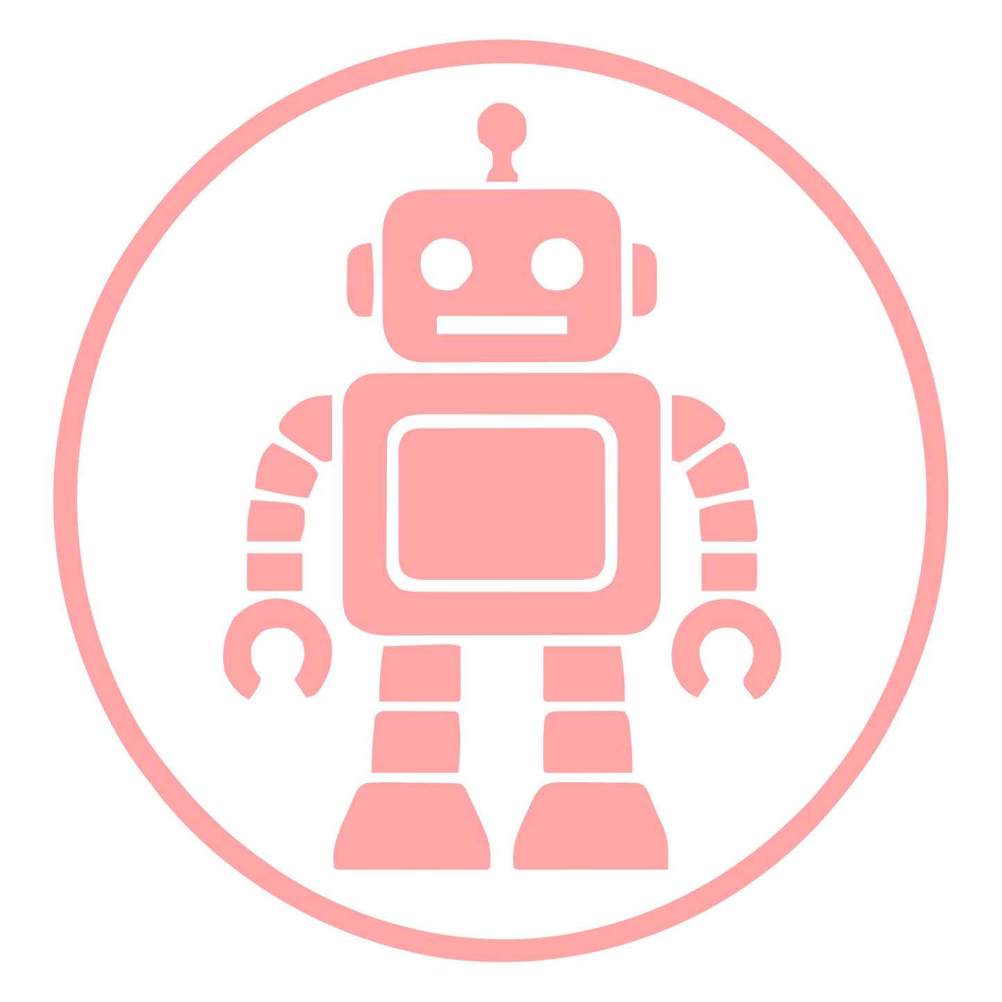 Robot Badge Circle Logo #ffa6a6