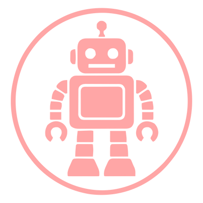 Robot Badge Circle Logo #ffa6a6