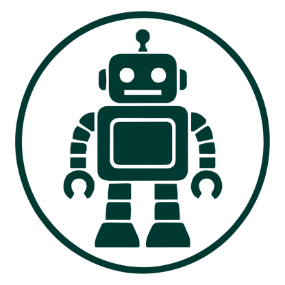 Robot Badge Circle Logo #003932
