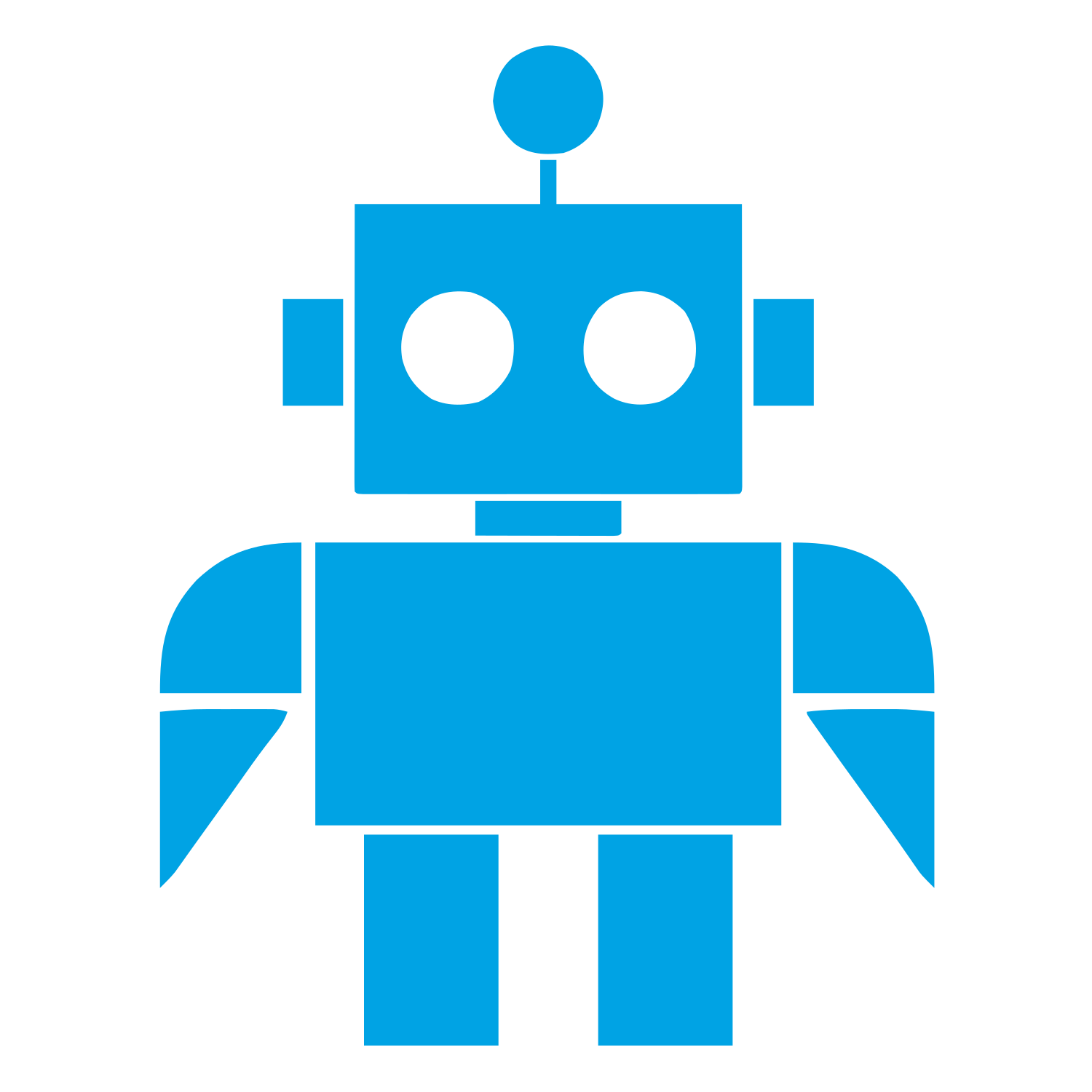 Bauhaus Robot Logo #00a3e4