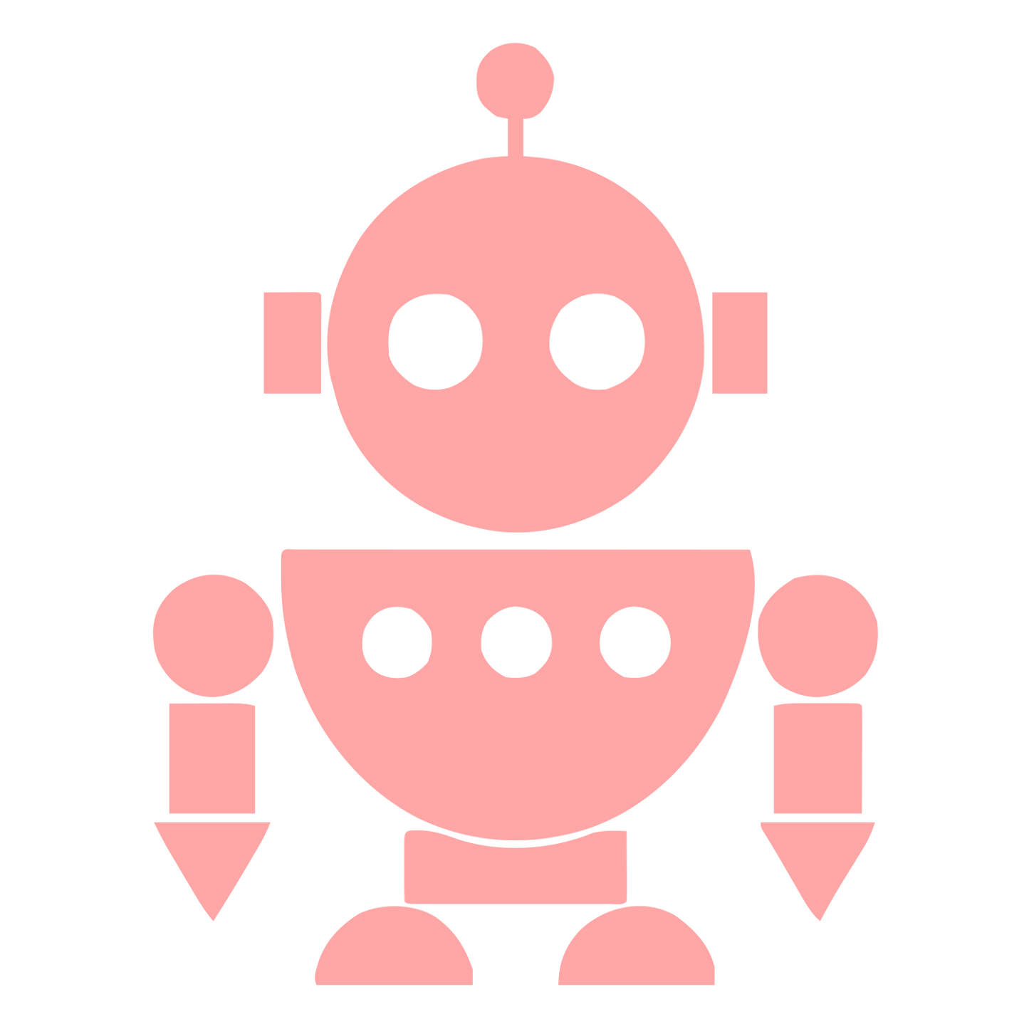 Bauhaus Robot Character Logo #ffa6a6