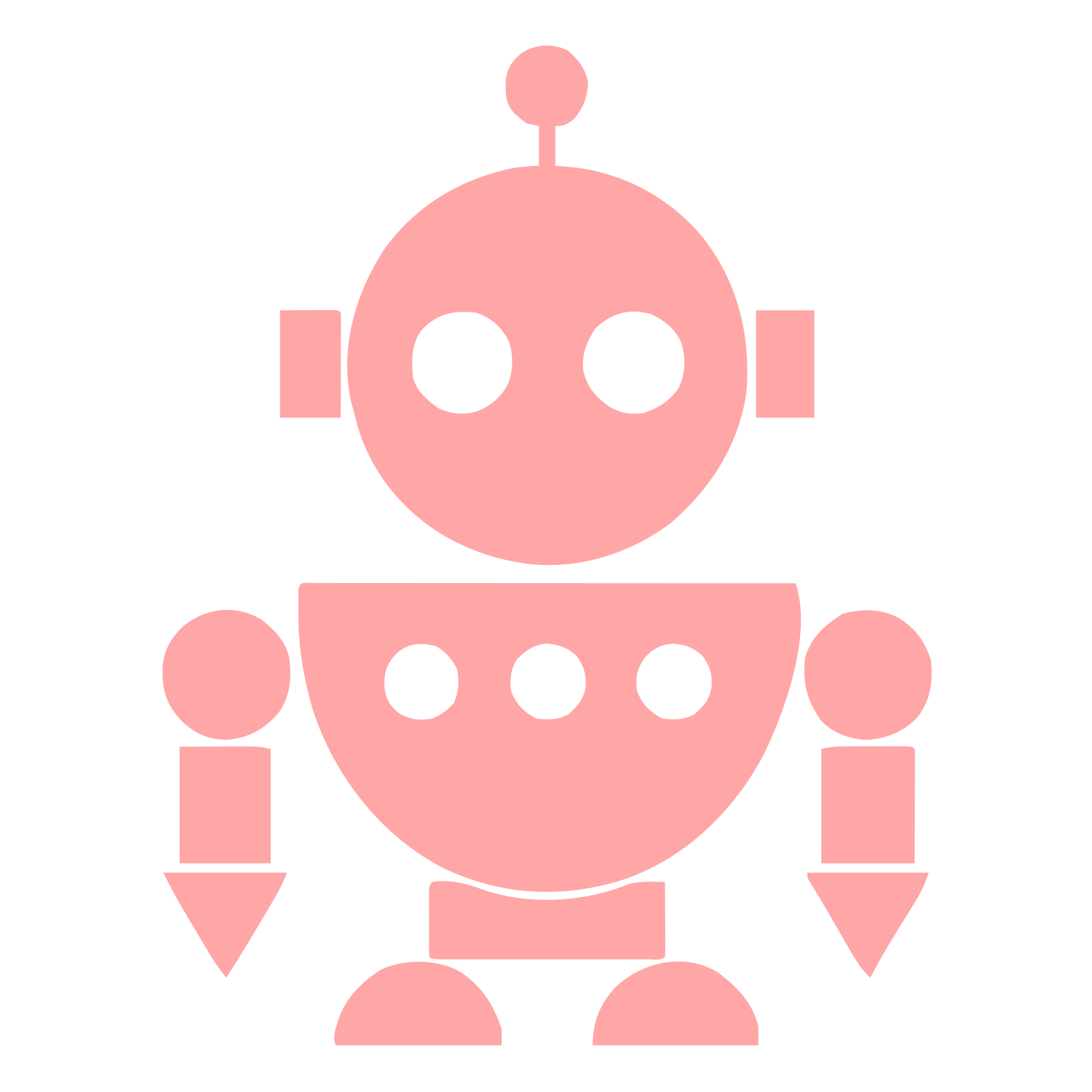 Bauhaus Robot Character Logo #ffa6a6