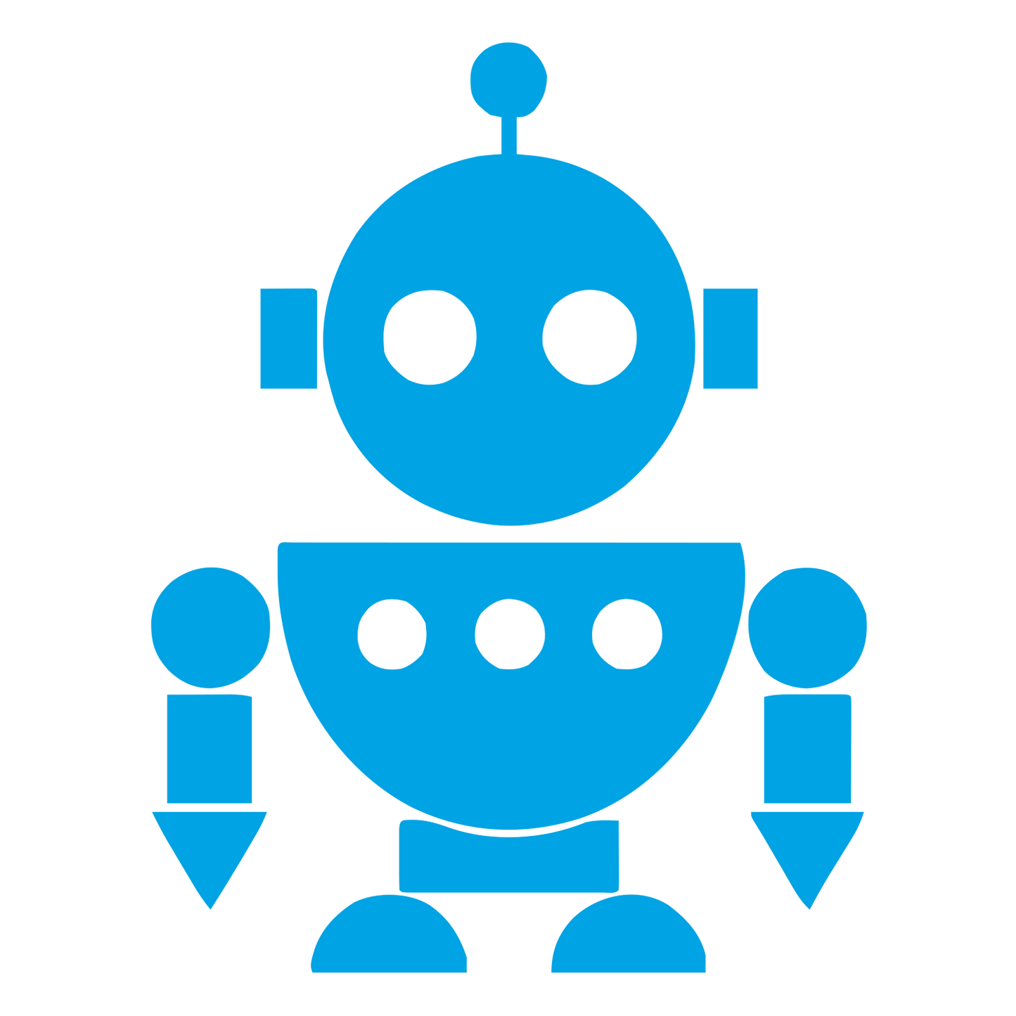 Bauhaus Robot Character Logo #00a3e4
