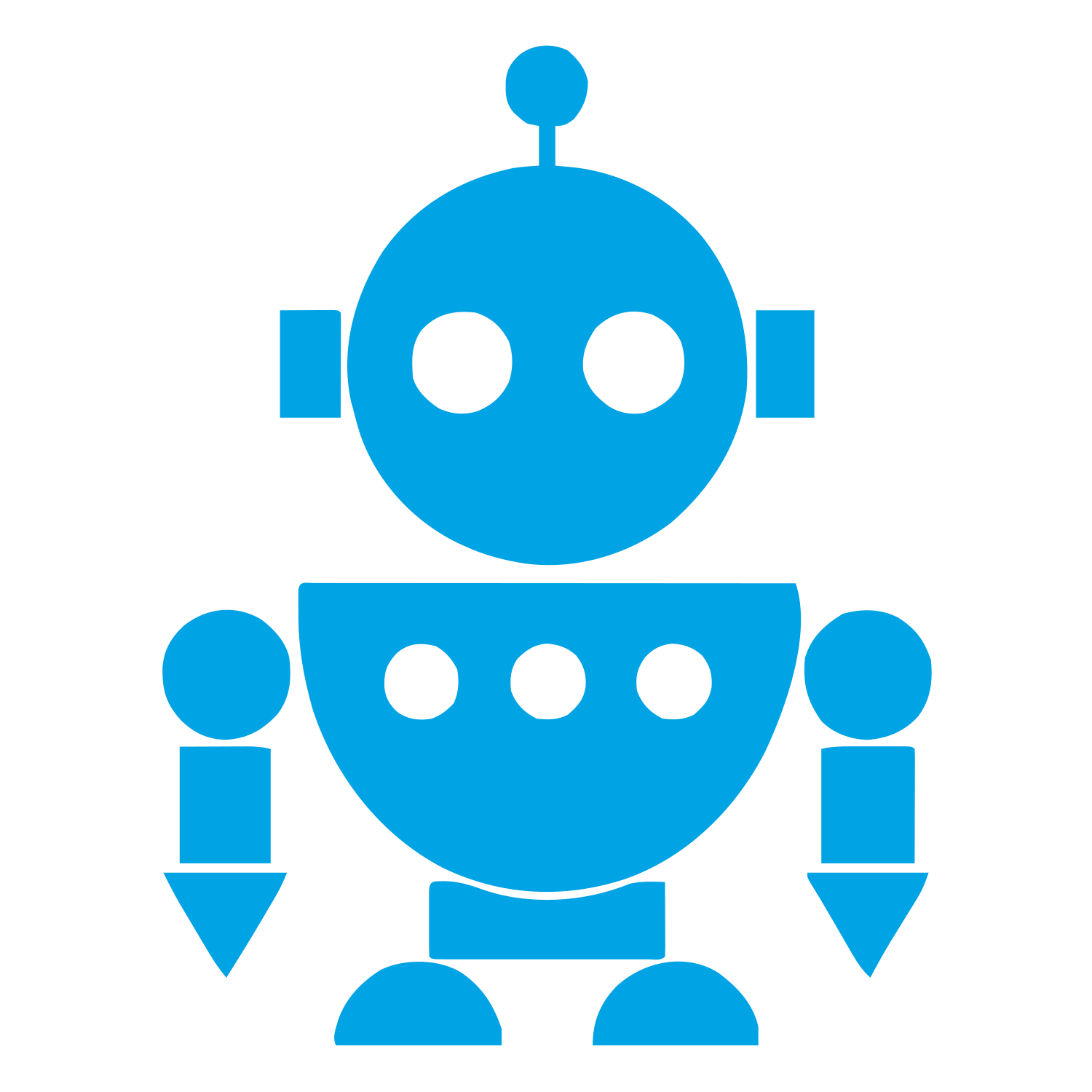 Bauhaus Robot Character Logo #00a3e4
