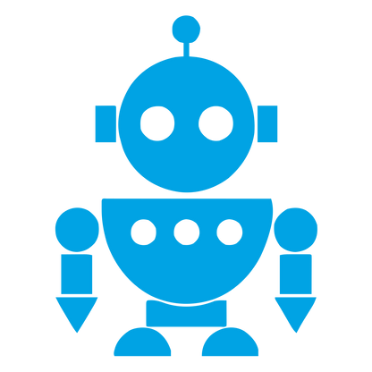 Bauhaus Robot Character Logo #00a3e4