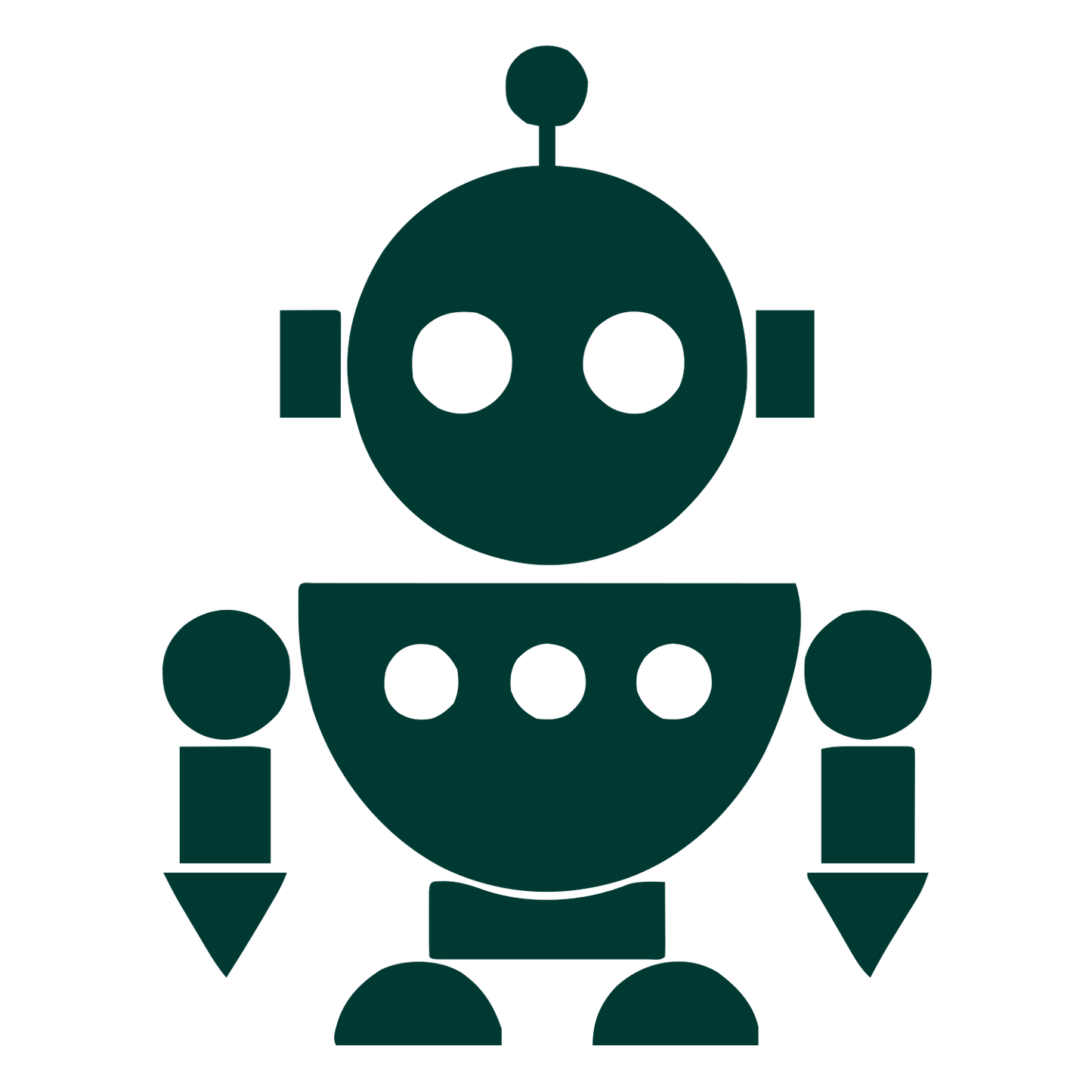 Bauhaus Robot Character Logo #003932