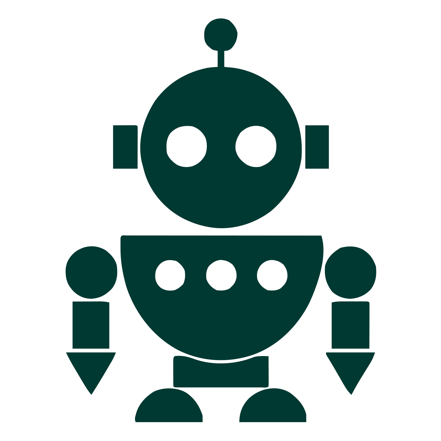 Bauhaus Robot Character Logo #003932
