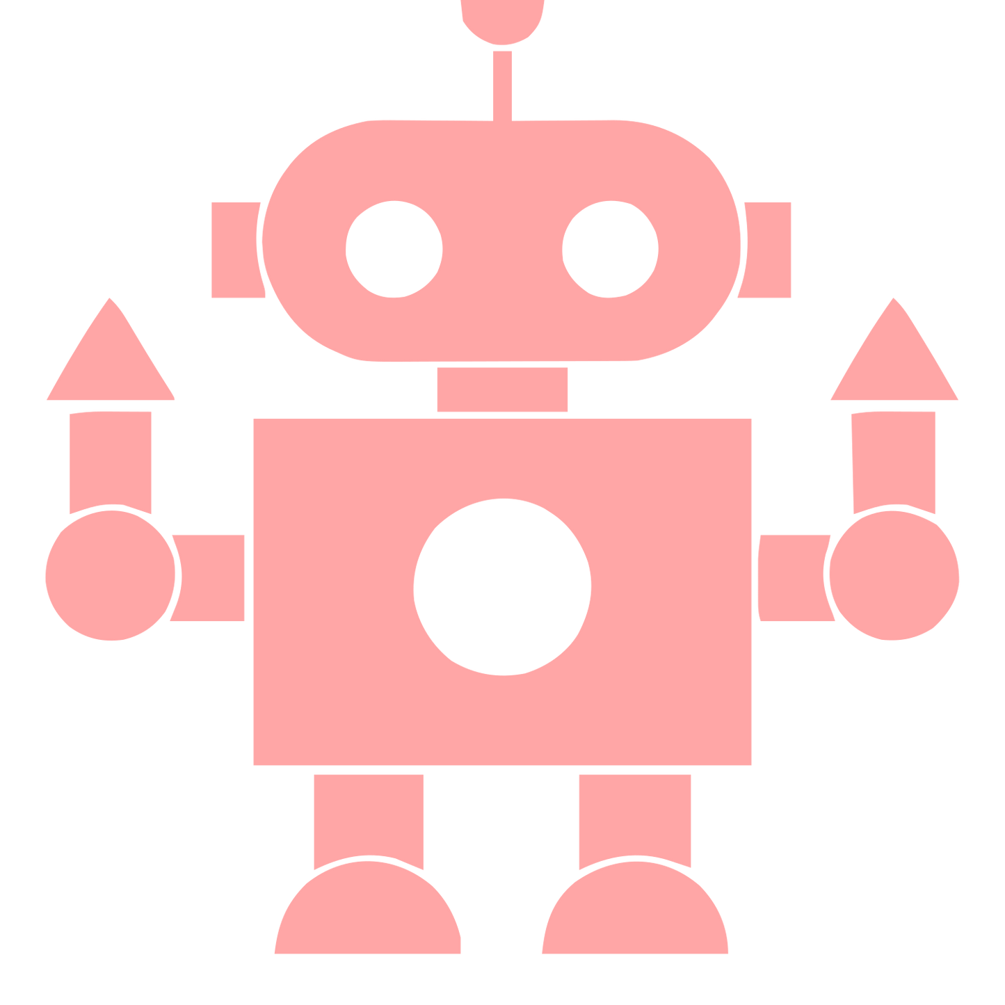 Bauhaus Robot Character Logo #ffa6a6