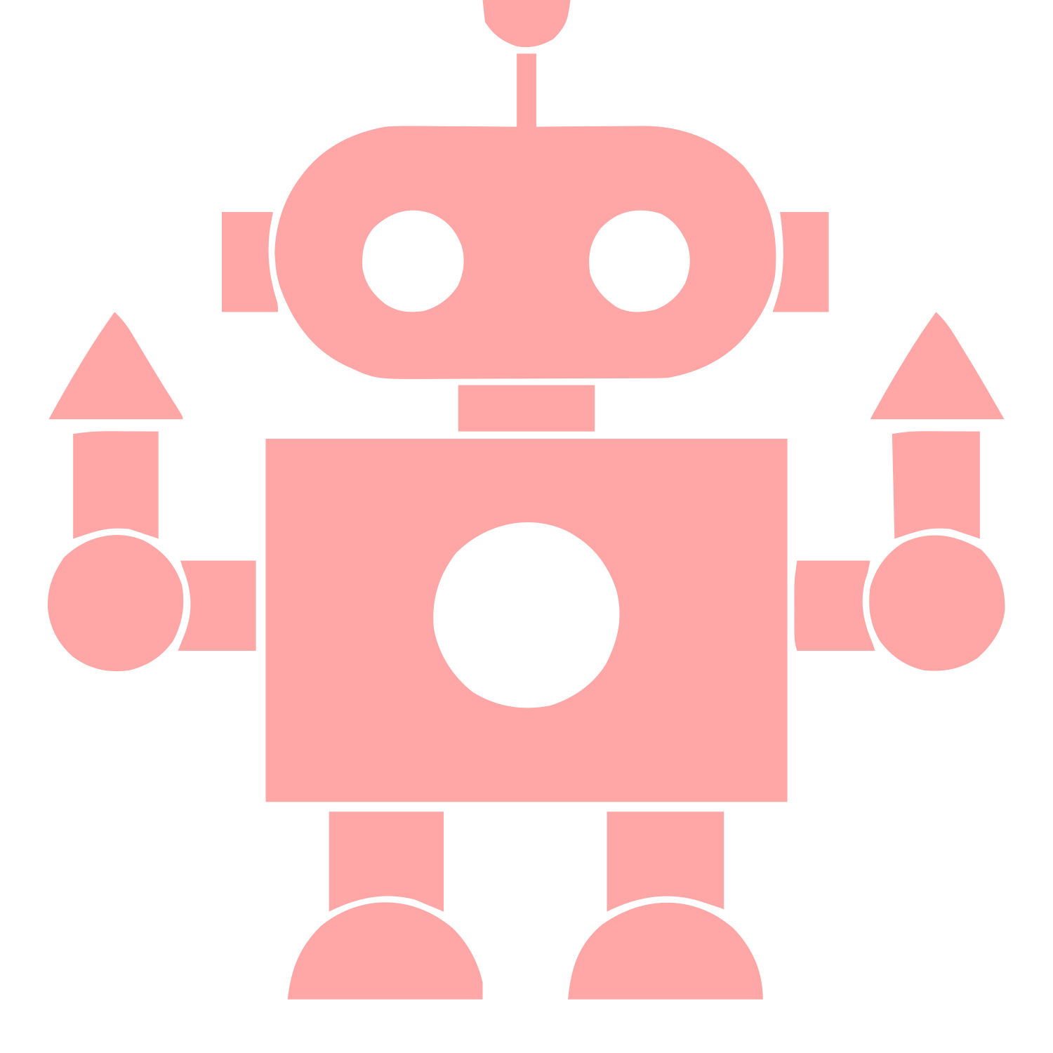 Bauhaus Robot Character Logo #ffa6a6