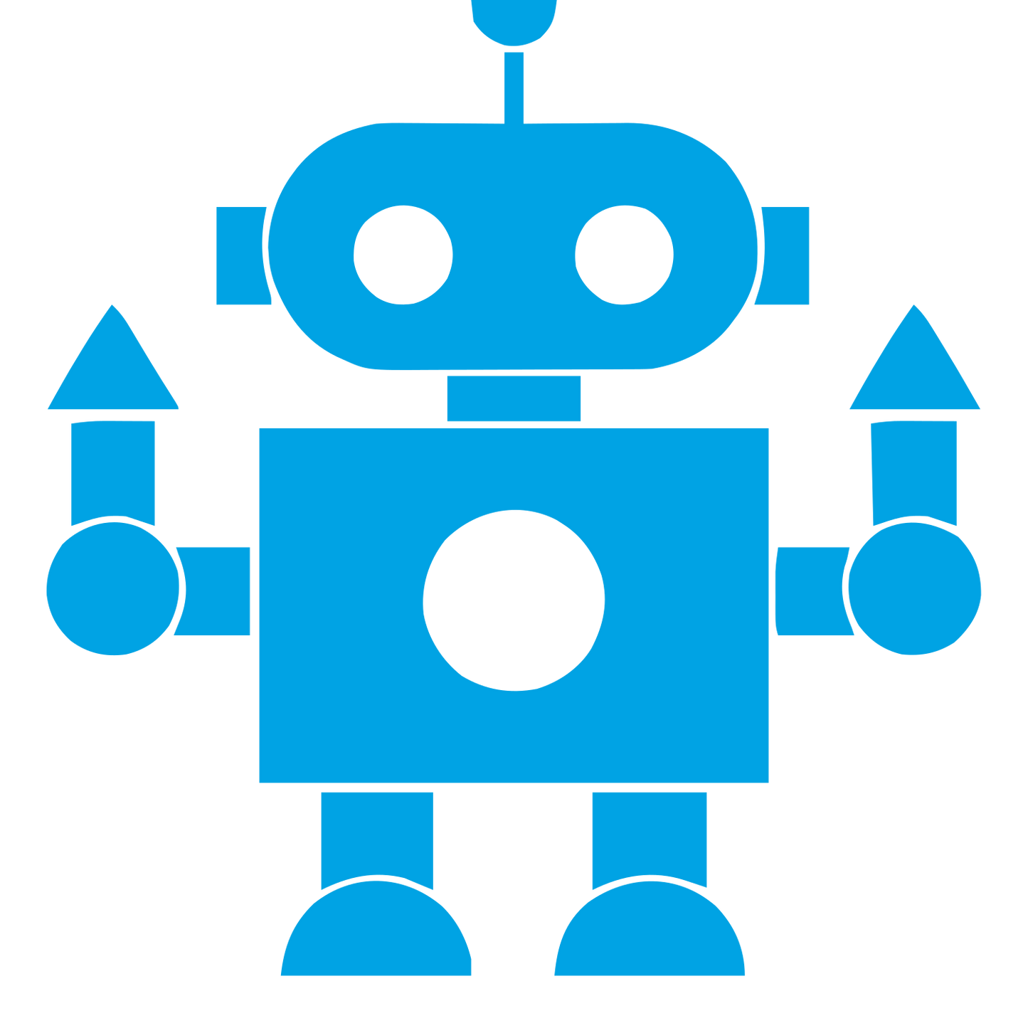Bauhaus Robot Character Logo #00a3e4