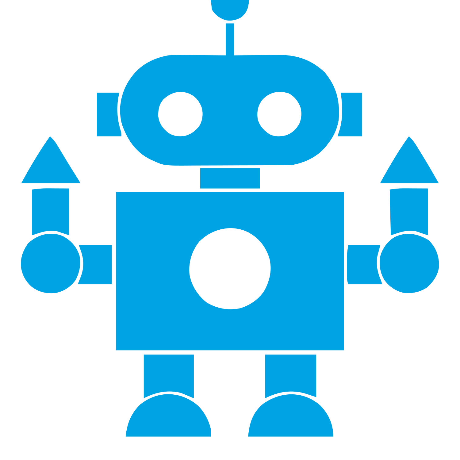 Bauhaus Robot Character Logo #00a3e4