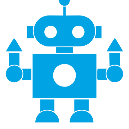 Bauhaus Robot Character Logo #00a3e4