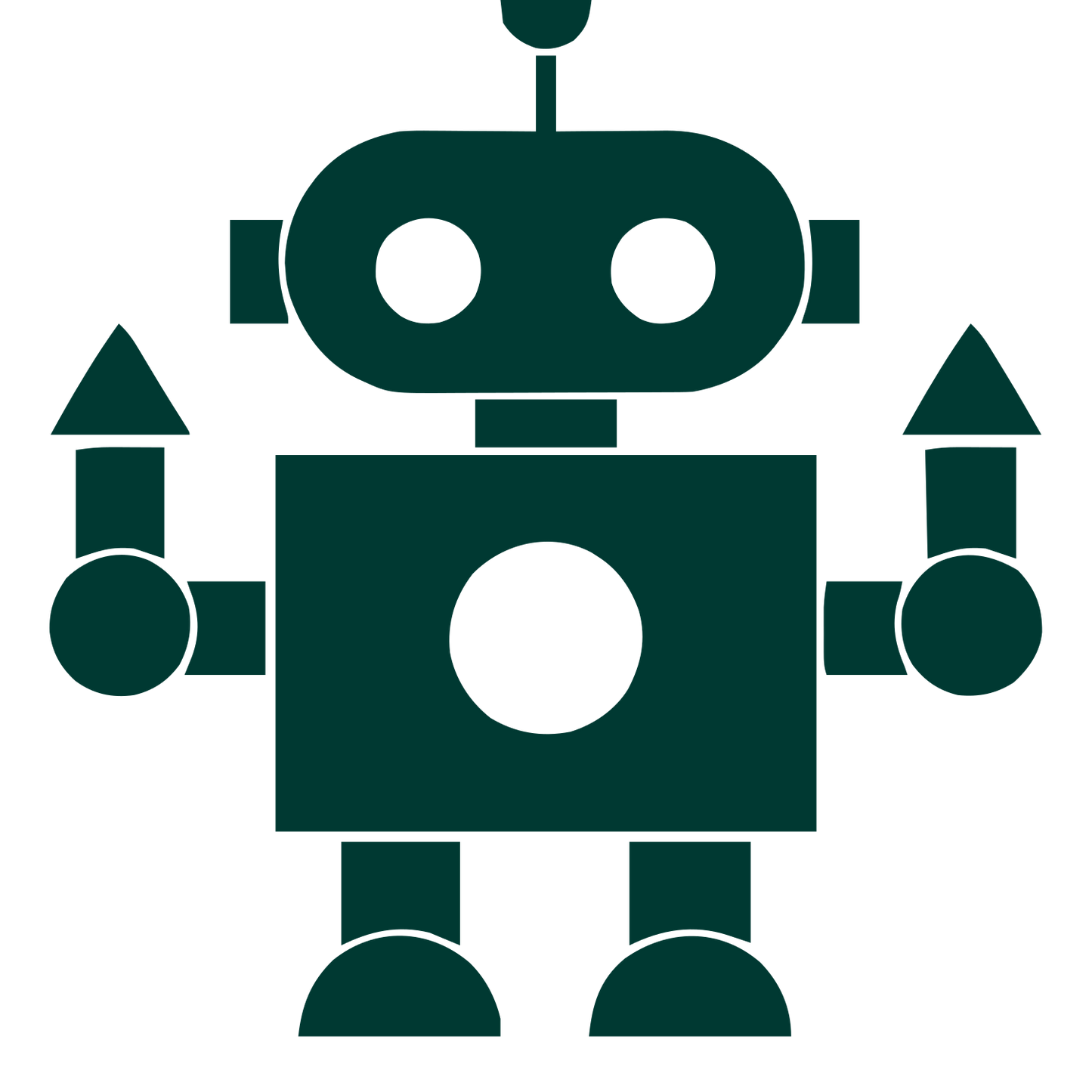 Bauhaus Robot Character Logo #003932