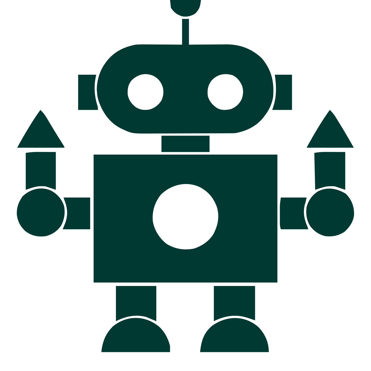 Bauhaus Robot Character Logo #003932